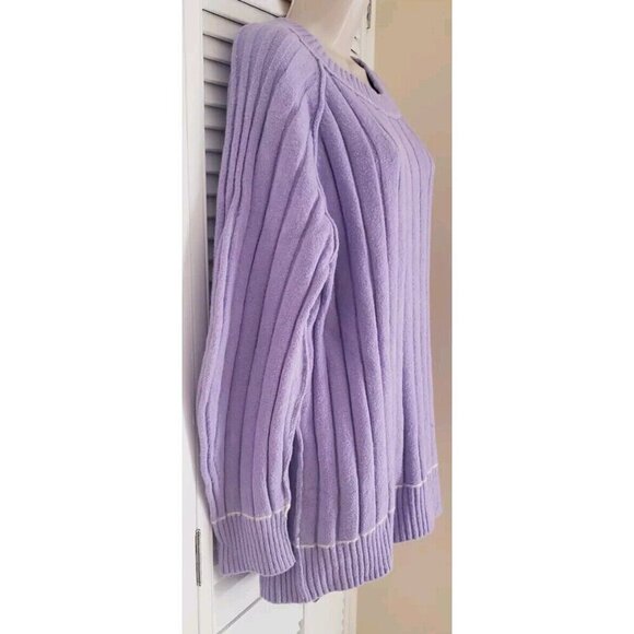 NEW FREE PEOPLE VENUS RIBBED FABRICATION SWEATER TUNIC IN PURPLE SZ XS - Picture 6 of 9
